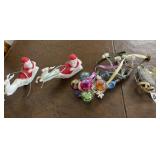 PLASTIC SANTA & REINDEER FIGURES, IRIDESCENT