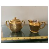 STOUFFER FINE CHINA SUGAR & CREAMER SET, GILT