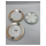 BAVARIA DECORATIVE PORCELAIN PLATES W/ FLORAL