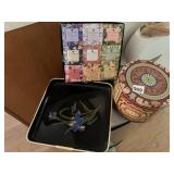 TEA GARDEN ASSORTED TEAS, DECORATIVE TIN, BLACK