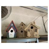 WOODEN BIRDHOUSE ASSORTMENT, PAINTED PATRIOTIC