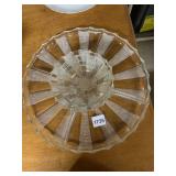 CLEAR PRESSED GLASS CHIP AND DIP SERVING SET,