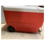 IGLOO WHEELIE COOL ROLLING COOLER, RED AND WHITE