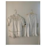 VTG WHITE CHILDREN'S DRESSES, LACE TRIM, RUFFLES,