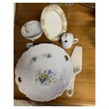 NIPPON HAND PAINTED FOOTED BOWL, OVAL PICTURE