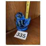 BLUEBIRD OF HAPPINESS GLASS FIGURINE, BLUE.