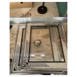 TWO ART DECO STYLE PICTURE FRAMES, METAL