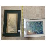 FRAMED JAPANESE FLORAL PRINT, FRAMED IRIS