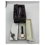 BOXED GLASS PERFUME BOTTLE, BOXED WATCH W/