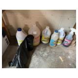 ASSORTED HOUSEHOLD CLEANING SUPPLIES, BLEACH,