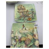 R.E.S.S. DECORATIVE PLATES, GARDEN SCENE MOTIFS,