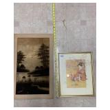 FRAMED K. SCHMIDT LANDSCAPE ART, FRAMED JAPANESE
