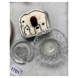 MIXED LOT W/ ELEPHANT COOKIE CUTTER, CUT GLASS