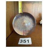 HIPPOCAMPUS DANDELION PAPERWEIGHT, CLEAR SPHERE,
