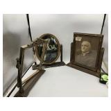 VINTAGE SWIVEL PICTURE FRAMES, BRASS-TONE METAL,