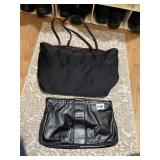 BRAHMIN NYLON TOTE BAG W/ CROCODILE-EMBOSSED