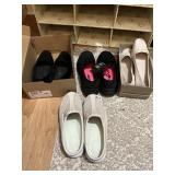 CLARKS CUSHION SOFT BLACK SLIP-ON SHOES, ATHLETIC