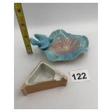 VTG CERAMIC FLOWER BIRD DISH W/ MADE IN JAPAN