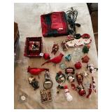 ASSORTED CHRISTMAS DECORATIONS, ORNAMENTS,