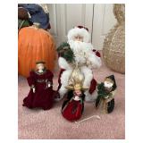 ASSORTED CHRISTMAS FIGURINES, SANTA, ANGELS, TREE