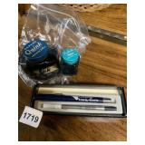 PARKER QUINK BLACK INK, SANFORD PEACOCK BLUE INK,