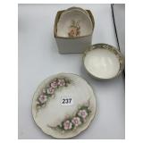 HAND PAINTED NIPPON PORCELAIN PLATES & BOWLS,