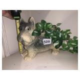 CERAMIC SCOTTIE DOG PLANTER, GLAZED FINISH,