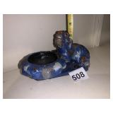 GLAZED CERAMIC CREATURE FIGURINE W/ INTEGRATED