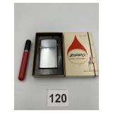 ZIPPO SLIM LIGHTER NIB W/ UNBRANDED CYLINDRICAL