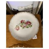 SEVRES STYLE PORCELAIN PLATE, SCALLOPED EDGE,