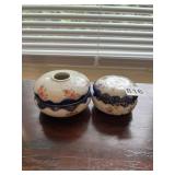 HAND-PAINTED PORCELAIN LIDDED CONTAINERS W/