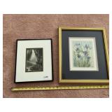 B.M. CHEISMAN SIGNED IRIS WATERCOLOR, FRAMED, W/