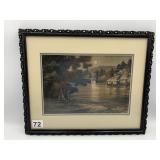 KAWASE HASUI FRAMED SILK PRINT, JAPANESE