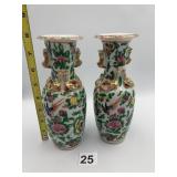 CHINESE EXPORT STYLE VASES, PR, HAND-PAINTED