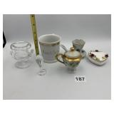 COALPORT BONE CHINA HEART-SHAPED TRINKET BOX,