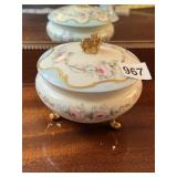 E.B.L. FRANCE HAND-PAINTED PORCELAIN TRINKET BOX,