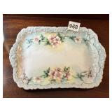 DRESDEN GERMANY HAND-PAINTED PORCELAIN TRAY,