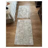 SHAGGY BATH MATS, NEUTRAL COLOR, (2).