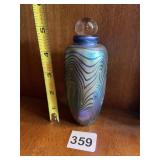 RICKERT 1982 ART GLASS PERFUME BOTTLE W/ STOPPER,