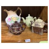BUFFALO POTTERY FLORAL PITCHER, CERAMIC TEAPOT