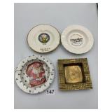 ASSORTED COLLECTIBLE ASHTRAYS, CERAMIC, TIN,