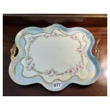 T & V LIMOGES PORCELAIN SERVING TRAY,