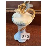 HAND-PAINTED PORCELAIN PERFUME BOTTLE, FLORAL