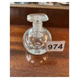 DAUM FRANCE CRYSTAL PERFUME BOTTLE, ROUND FORM,