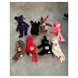 TY BEANIE BABIES, ASSORTED ANIMALS, PLUSH TOYS.