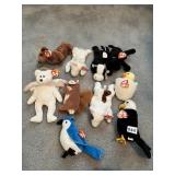 TY BEANIE BABIES, ASSORTED ANIMALS, PLUSH TOYS.