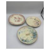 ASSORTED DECORATIVE PLATES (3), HAND PAINTED