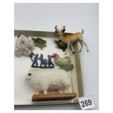 ASSORTED ANIMAL & SOLDIER FIGURINES, DEER,
