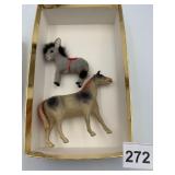 HANDWOOL DONKEY FIGURINE, PLASTIC HORSE FIGURINE,