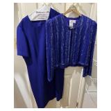TALBOTS JOAN LESLIE ROYAL BLUE SILK BEADED